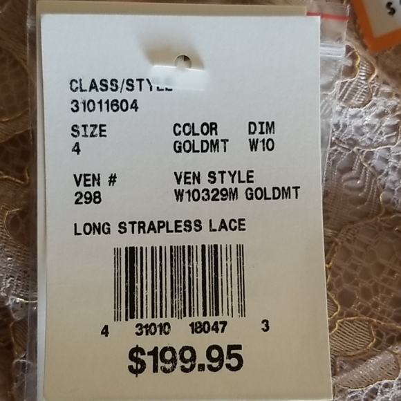 Long Strapless Lace Dress with Sweetheart Neckline - Picture 13 of 15